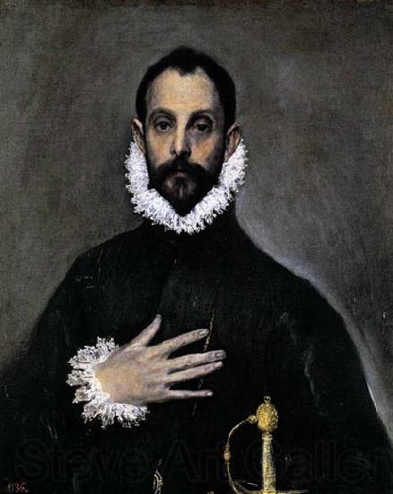 GRECO, El Nobleman with his Hand on his Chest Spain oil painting art
